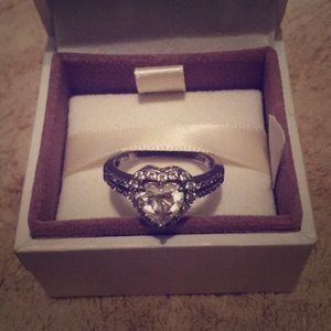 Diamond heart shaped ring